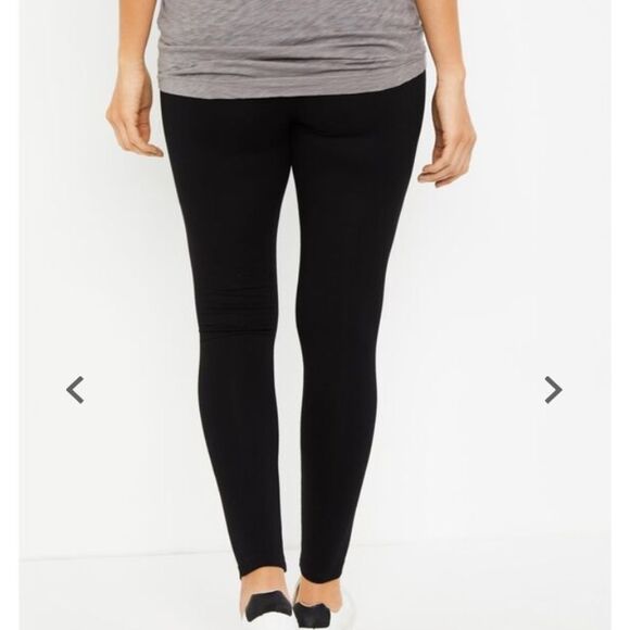 Maternity Leggings Black French Terry Size XS Full Length Thick! - Picture 5 of 10